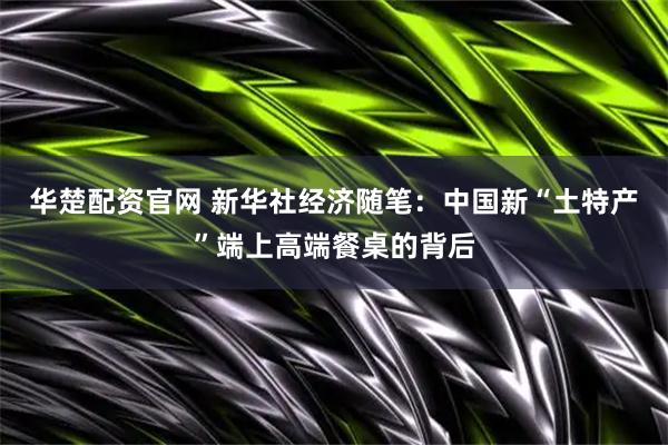 华楚配资官网 新华社经济随笔：中国新“土特产”端上高端餐桌的背后